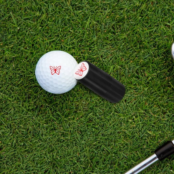 BESTYASH Multi-Functional Black Golf Stamper Butterfly Shape Marking Stamp Plastic Tool for Golfers