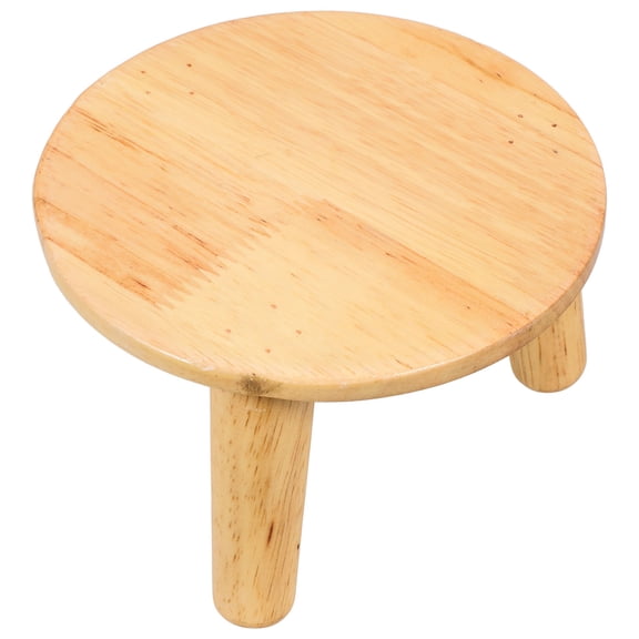BESTYASH Multi Functional Khaki Wooden Stool Plant Stand Round Flower Pot Base for Home Decor