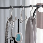 BESTYASH Plated 4- Rotary Hook for Organizing Clothes, Belts, Purses, and Ties at Home