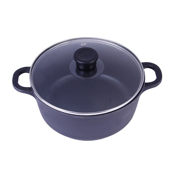 BESTYASH Multi Purpose Black Aluminum Cooking Pot with Two Handles for Kitchen Use