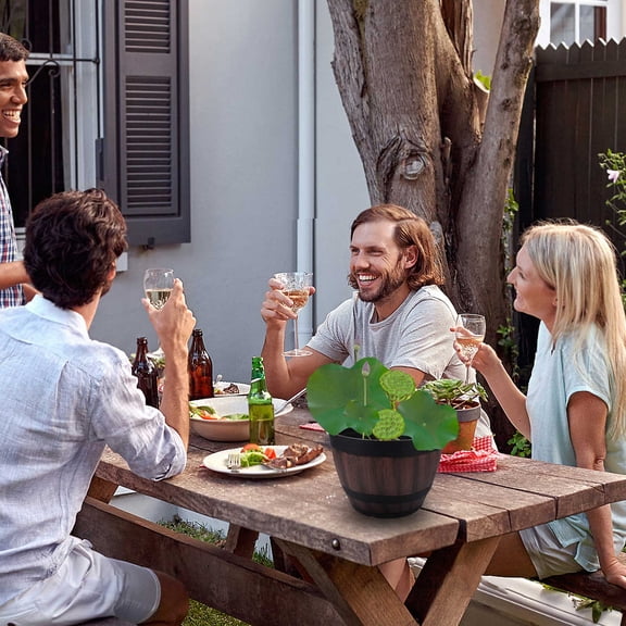 BESTYASH Large Multi Resin Planter with Drainage Hole, Vintage Style Pot for Home, Ideal for Bigger Plants and Indoor Gardening