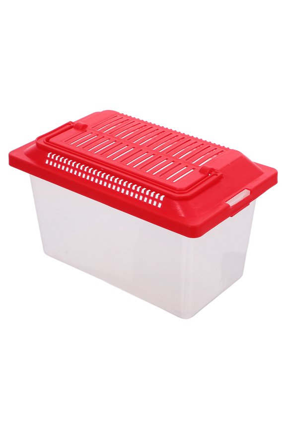 Multi Use Portable Red Plastic Fish Tank Clear Turtle Tank and Small Pet Transport Box