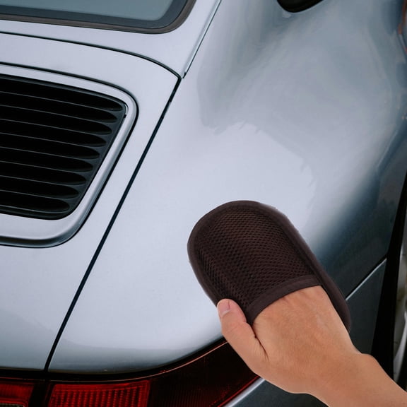 BESTYASH Multifunctional Dark Brown PU Bag Cleaning Gloves for Shoes and Car Surfaces