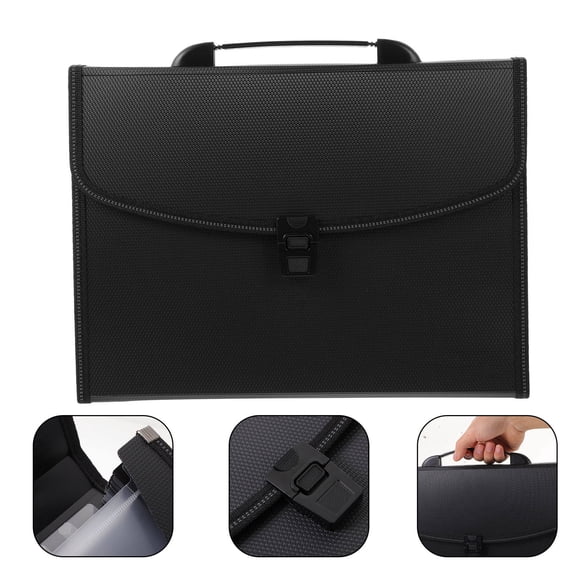BESTYASH Accordion File Folder in Black for Organized Document Storage and Easy Transport
