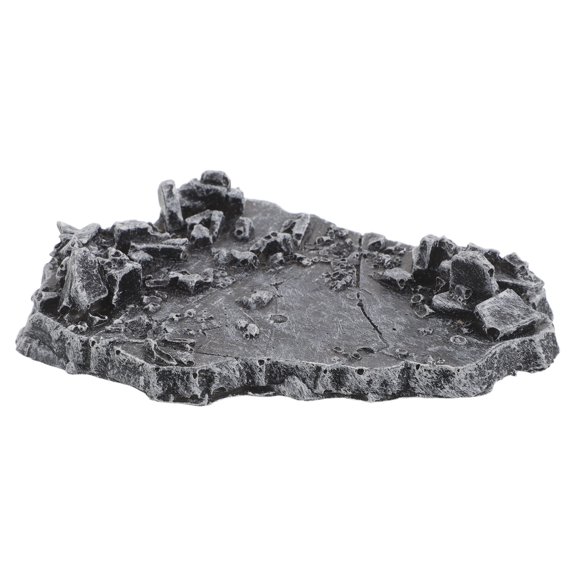 BESTYASH Multipurpose Grey Resin Display Base for Action Figures with Realistic Ruins Texture and Diorama Use