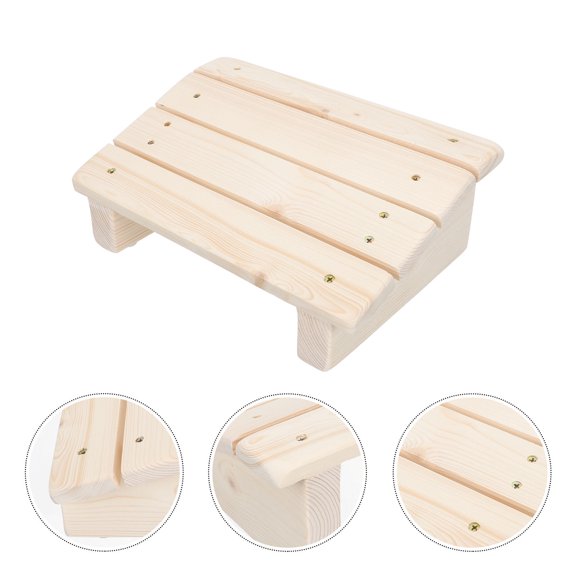 BESTYASH Multipurpose Wooden Foot Rest Stool Khaki Foot Stand for Office and Home Comfort