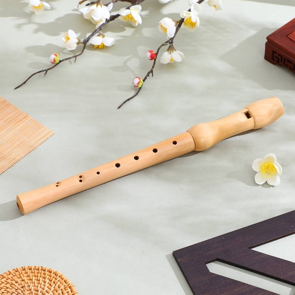 BESTYASH 8-Hole Flute Recorder for Adults, Khaki Beech Wood Musical Instrument, Rhythm Learning Tool, 1 Pack