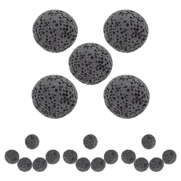 BESTYASH Black Volcanic Stone 16mm Diffuser Rocks for Home Aromatherapy 20 Count