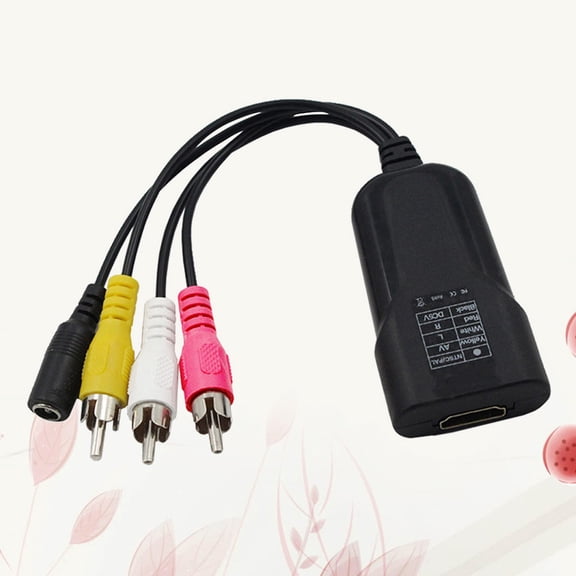 BESTYASH Black Composite AV Converter Cable Adapter for TV - No Driver Required, Easy