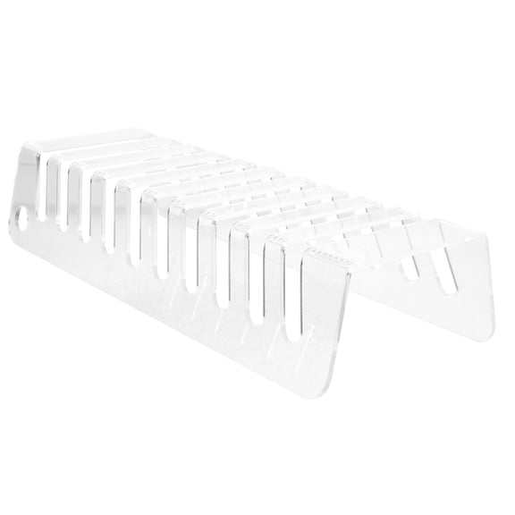 BESTYASH Transparent Acrylic Office Phone Charging Stand with Multi-Grid Storage Organizer for Desk