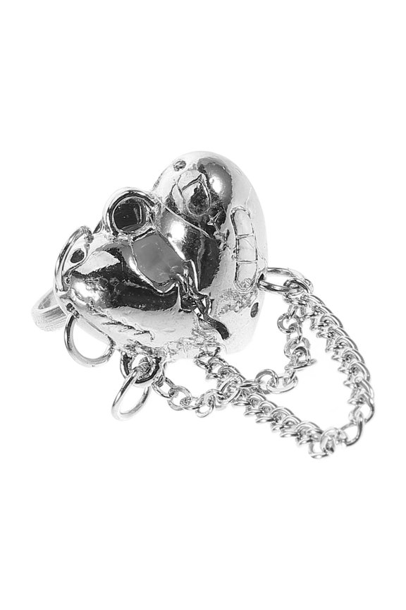 Open Chain in Plated with Broken Heart Detail Fashion Finger