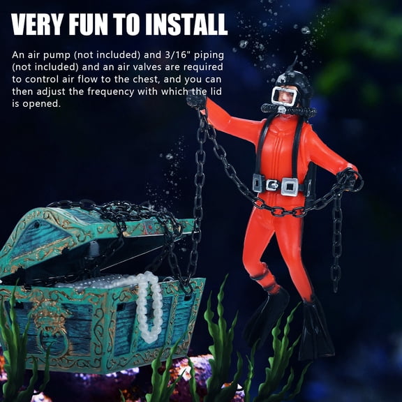 BESTYASH Orange Floating Diver Ornament Aquarium Prop for Fish Tank Natural Lively Underwater Decor