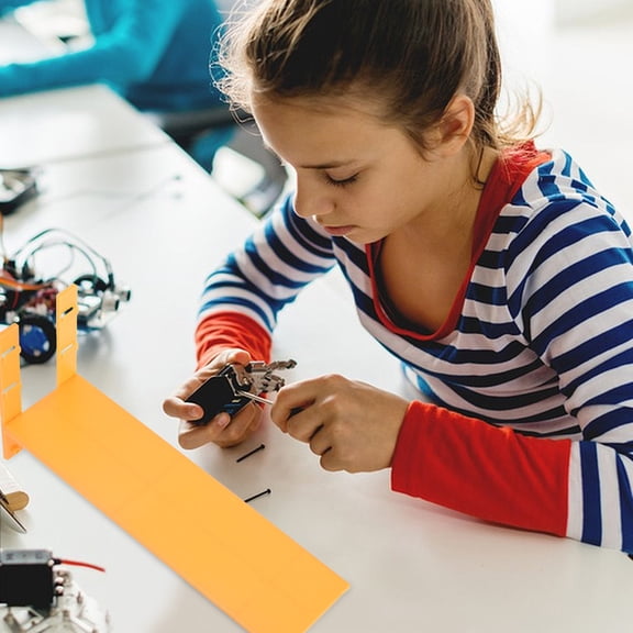 BESTYASH Orange Plastic Inclined Plane Teaching Aid with Scale for School Science and Physics Education Use