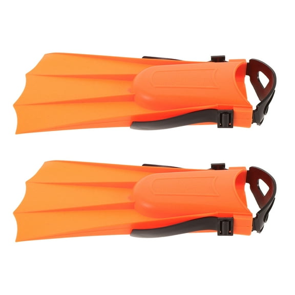 BESTYASH Lightweight Orange Swim Flippers with Nonslip Design for Improved Swimming Skills