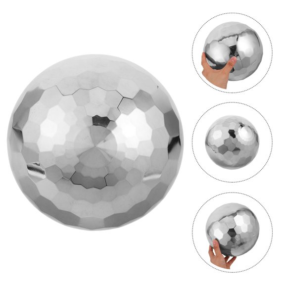 BESTYASH Outdoor Decorative Plated Silver Stainless Steel Gazing Sphere Polished Hollow Metal Garden Orb