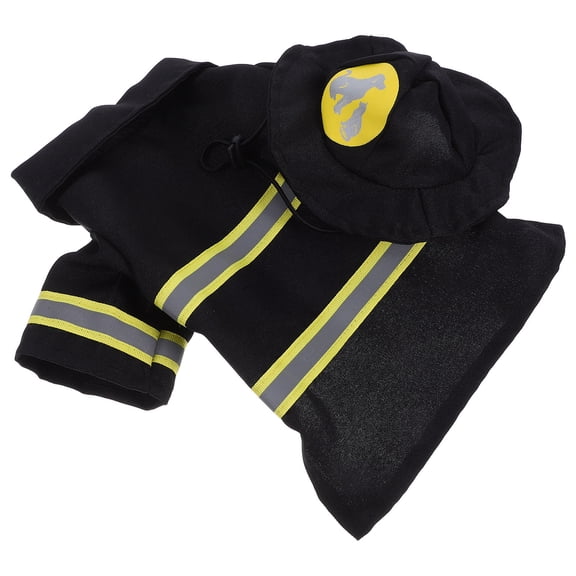 BESTYASH PET Dog Firefighter Costume Clothes Black Cotton Size S for Party