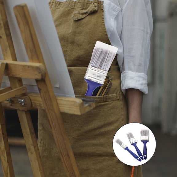 BESTYASH 3Pcs Flat Utility Paint Brushes with PVC Handle for Glue Varnish and Wax Application