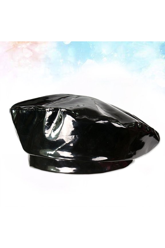 Painters Hats For Women PU Mirror Casual Style 1 Piece In Black