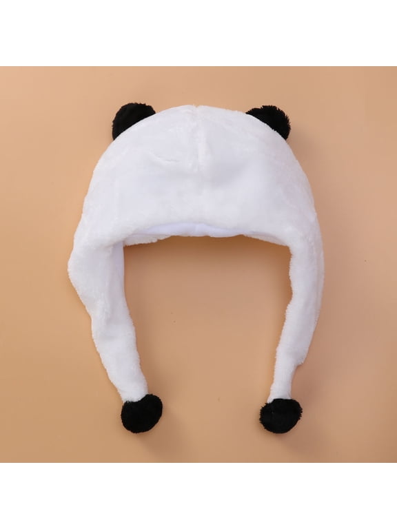 Panda Animal Hat for Adults, Plush Winter Ski Cap, Cute Costume Beanie, Novelty Cold Weather Headwear