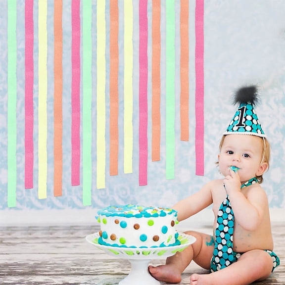 BESTYASH Party Decorations with Assorted Glow in The Dark Crepe Paper Streamers Fluorescent