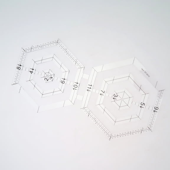 BESTYASH Patchwork Quilting Ruler with Hollow Design and Double Hexagon Connection for Tailoring
