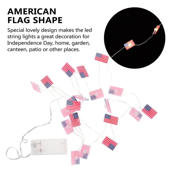 BESTYASH Patriotic Holiday Lights 1 Set Shape String Lights Assorted Color For Home Garden Decoration