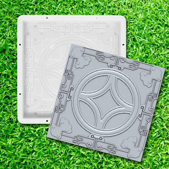 BESTYASH Plastic Garden Stepping Stone Mold for Outdoor Pavement, Quick Release Pathway Paving Mold, 1 Set