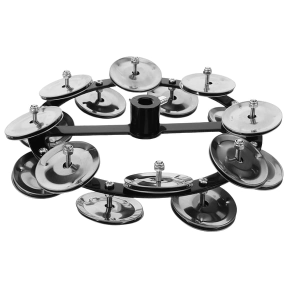BESTYASH Percussion Instruments for Adults Hi-hat Tambourine Silver ABS 1Pcs