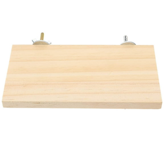 BESTYASH Wooden Bird Perch Platform in Khaki, Stable Fixation for Bird Cage, 1 Piece