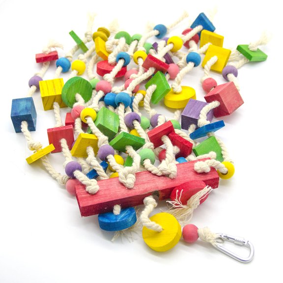 BESTYASH Pet Bird Toys Parrot Toy Wood Block Shape 1Pack For Climbing Fun