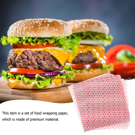 BESTYASH Food Wax Paper Greaseproof Baking Wraps with Patterns for Restaurant and Kitchen Packing Supplies