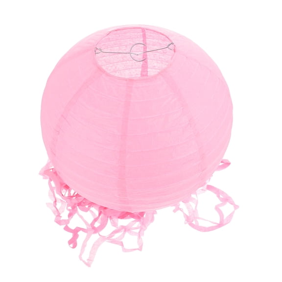 BESTYASH Pink Jellyfish Shaped Hanging Paper Lantern for Dining Room and Office Decoration
