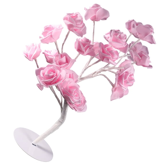 BESTYASH Pink LED Rose Flower Tree Lamp Unique Decorative Night Light for Bedroom and Party Decor 11.8 inches