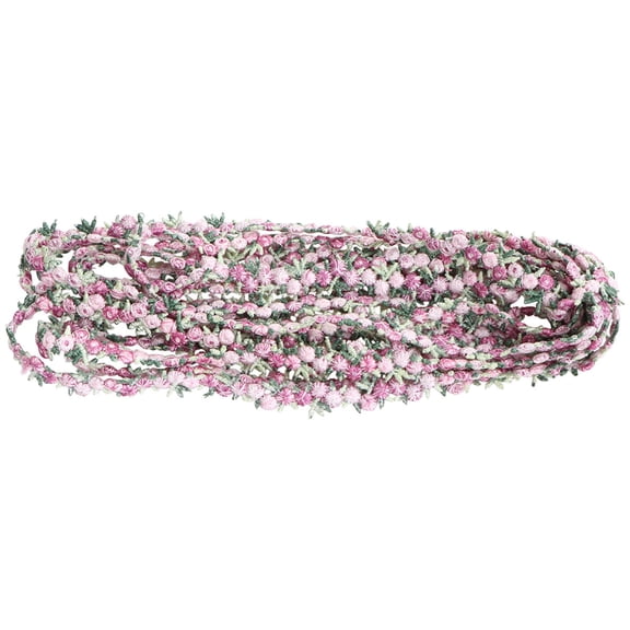 BESTYASH Pink Rose Trim Floral Ribbon Embroidered Wedding Appliques for Bridal Decoration and Craft Projects