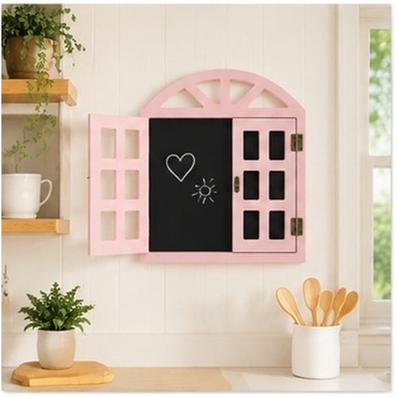 BESTYASH Hanging Window Chalkboard Wood Pink 1Pcs for Wedding Decoration