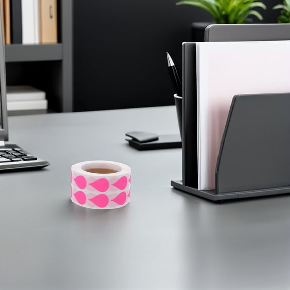 BESTYASH Self Adhesive Fluorescent Pink Stickers for Spice Jars and Storage Bin Labeling