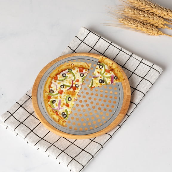 BESTYASH Stainless Steel Pizza Pan for Oven Round Dishwasher Safe for Home Kitchen 1Pack