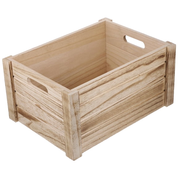 BESTYASH Wooden Crate Large Khaki Rectangular Planter Box with Solid Wood for Plant Decor
