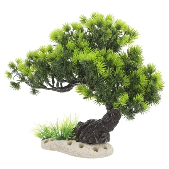 BESTYASH Plastic Aquarium Plant Pine Tree Artificial Fish Tank Decoration Safe for Freshwater