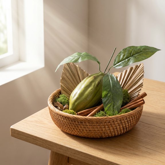 BESTYASH Plastic Artificial Cacao Pod Green Simulation Model for Cafe and Restaurant Decor