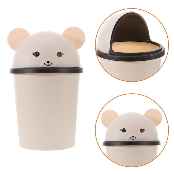 BESTYASH Plastic Bear Shaped Wastebasket with Swing Lid for Kitchen Bathroom Living Room