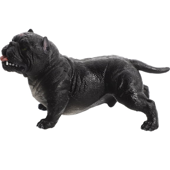 BESTYASH Black Plastic Bulldog Figurine Home Decor Simulation Animal Model Ornament