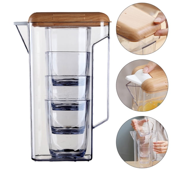 BESTYASH Plastic Plastic Beverage Pitcher with Handle for Large Capacity Storage