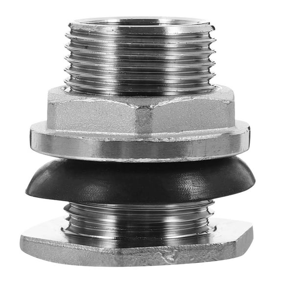 BESTYASH Plated Silver Bulkhead Water Tank Connector Adapter with Recessed Gasket and Threaded Design