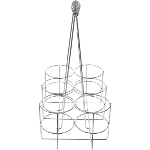 BESTYASH Plated Silver Metal Beer Basket with Handle Portable Beer Rack for Barbecue Use