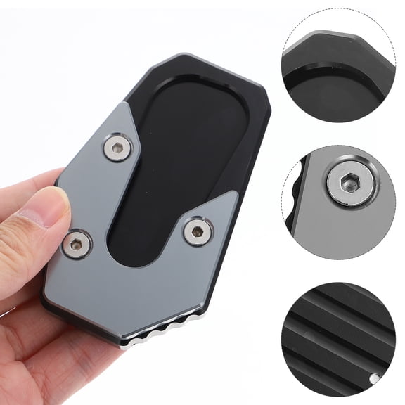 BESTYASH Plated Silver Motorcycle Side Kickstand Plate Aluminum Alloy Kickstand Support for Stable Parking