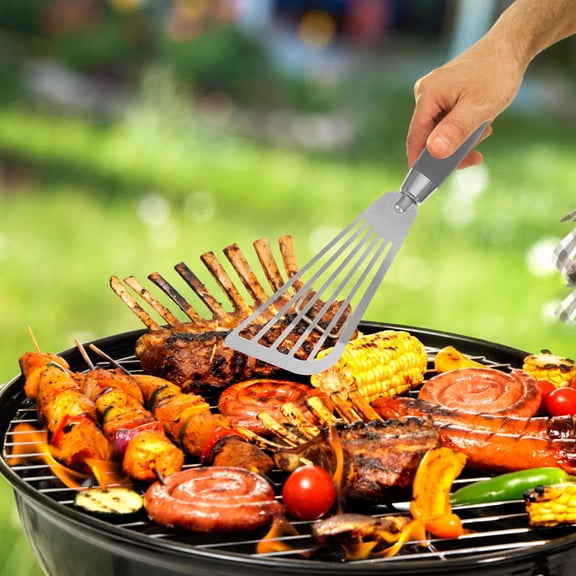 BESTYASH Plated Silver Slotted Stainless Steel Spatula for Easy Flipping and Grilling in Kitchen