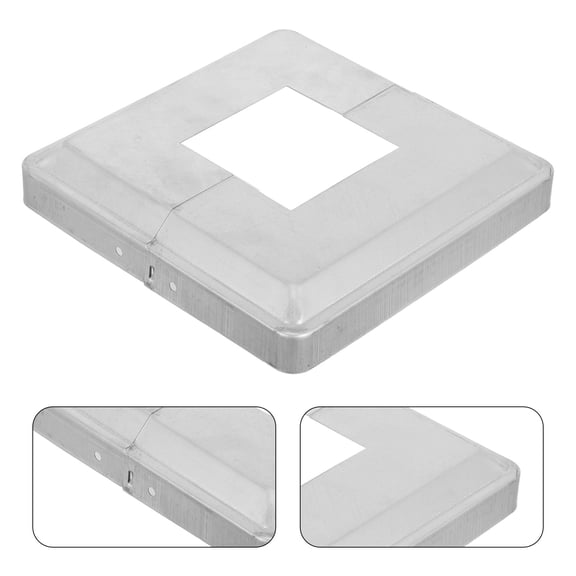 BESTYASH Plated Silver Split Post Base Cover Decorative Skirt for Deck Railings Porch Columns and Fence Post Protection