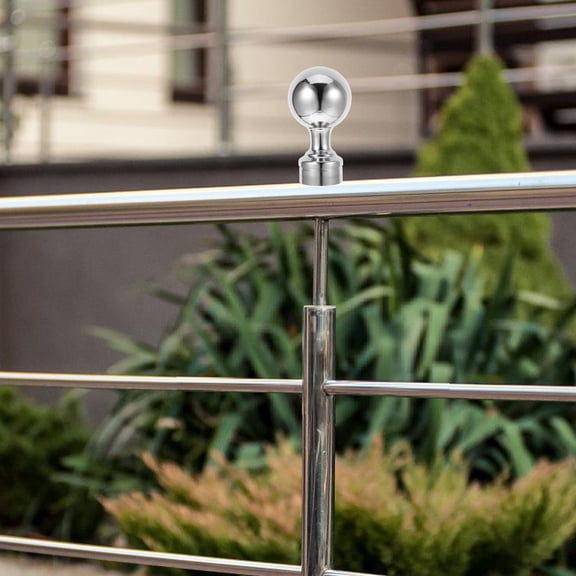 BESTYASH Plated Silver Stainless Steel Dome Ball Style Post Cap for Fence Deck Lamp and Mailbox Post Tops