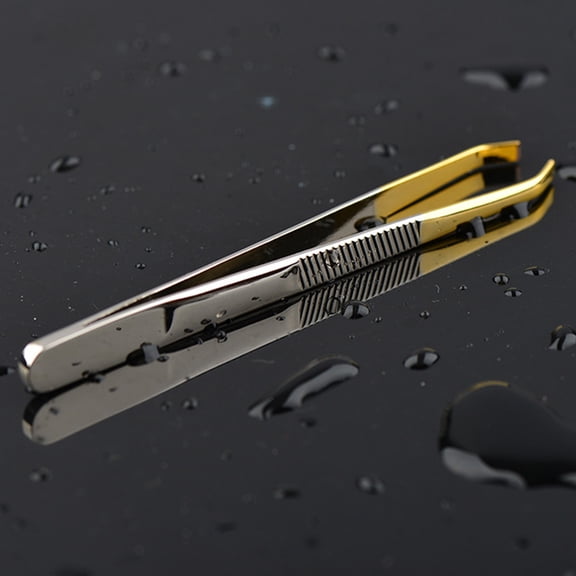 BESTYASH Plated Silver Stainless Steel Eyebrow Clip with Anti Slip Coating for Precise Hair Removal